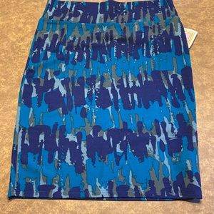 Blue Abstract Patterned Skirt
